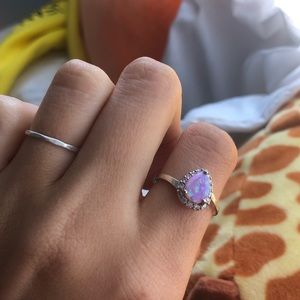 Opal Stone Iridescent Ring